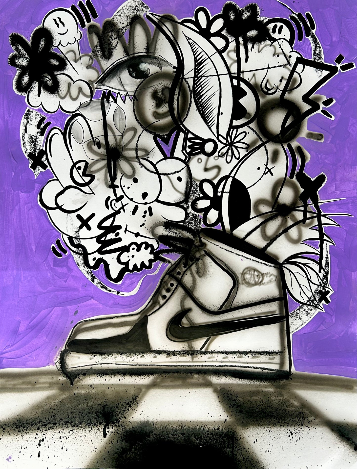 Purple Pop Jam- Work on Paper