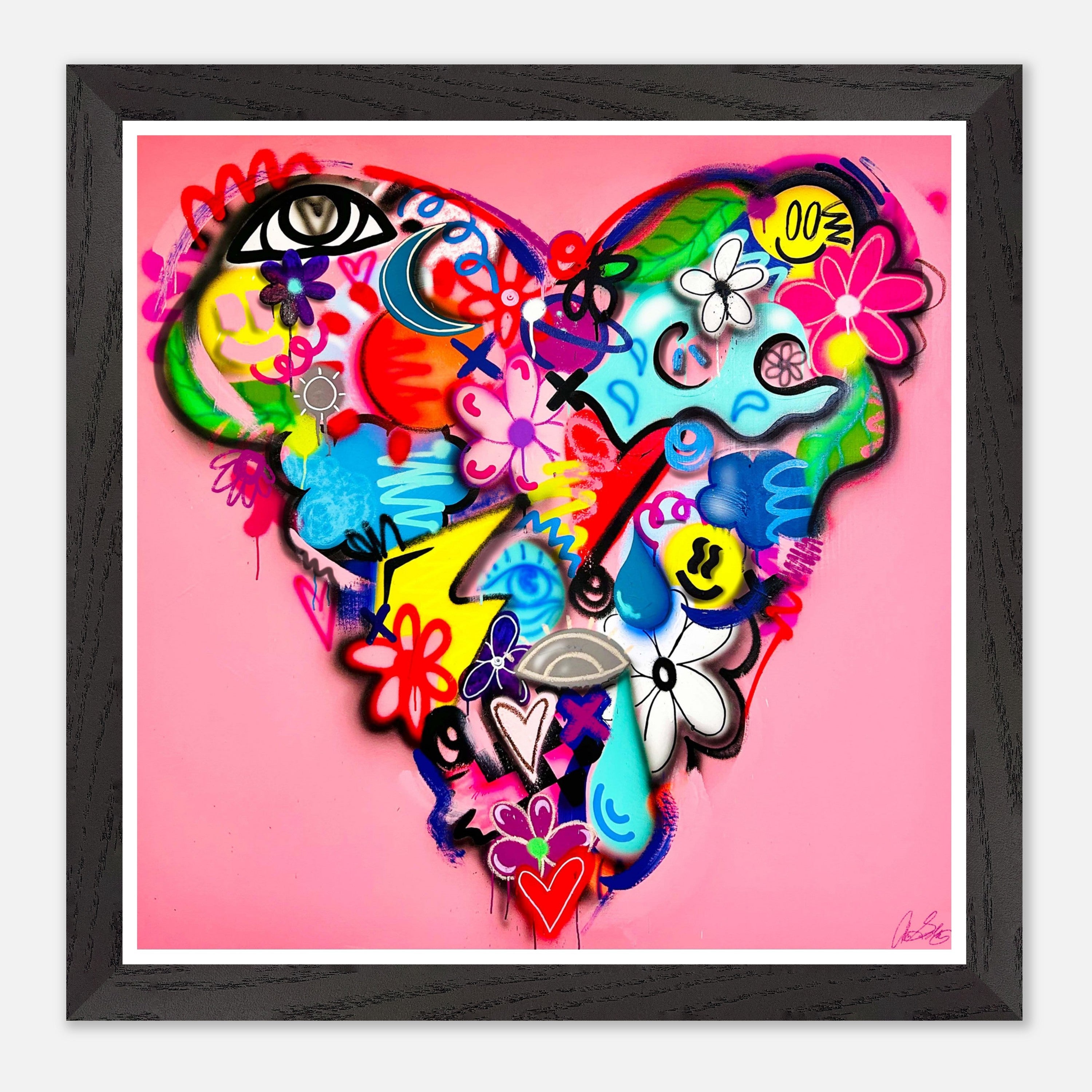 Graffiti Doodle Heart Print