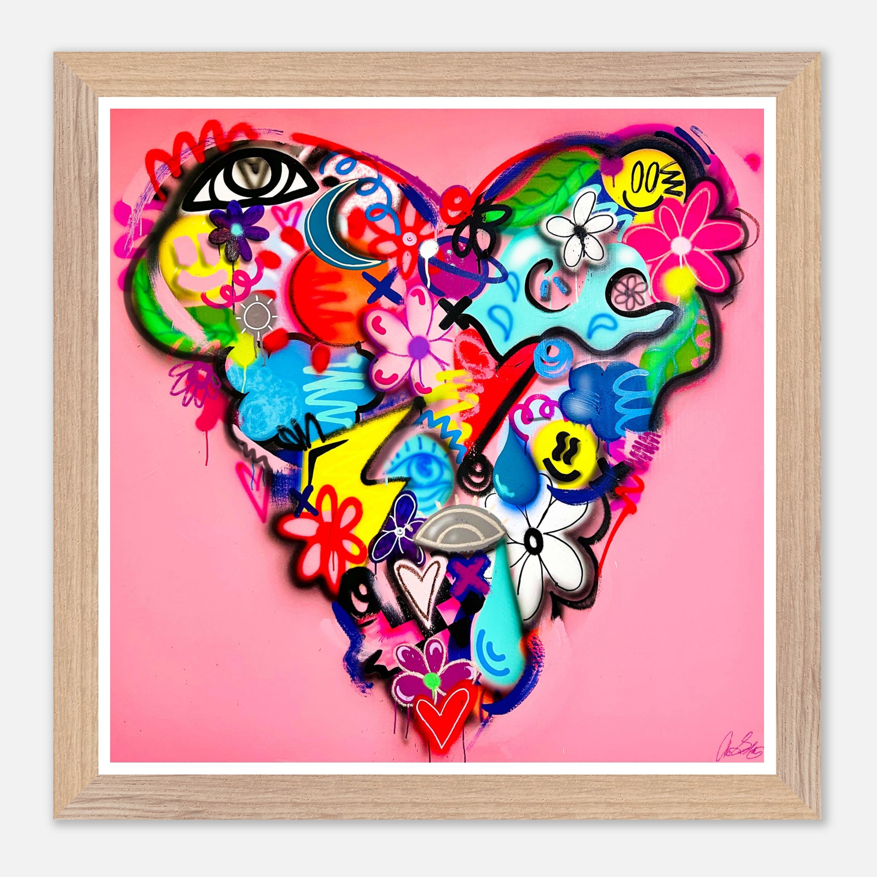 Graffiti Doodle Heart Print