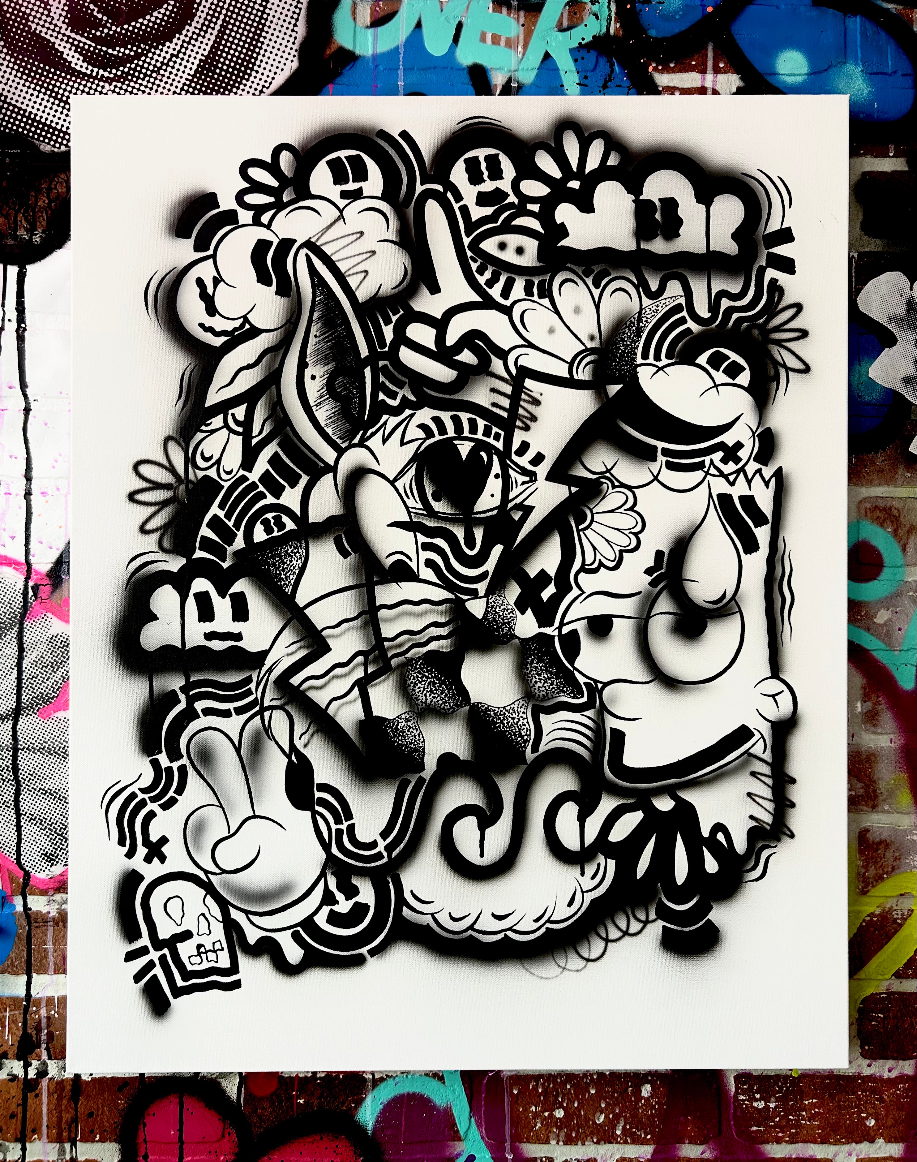 Pop Mash Black & White 1- Original Painting